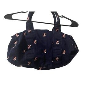 Disneyland Resort Duffle Purse Mickey Mouse Embroidered Pink Navy Medium Bag